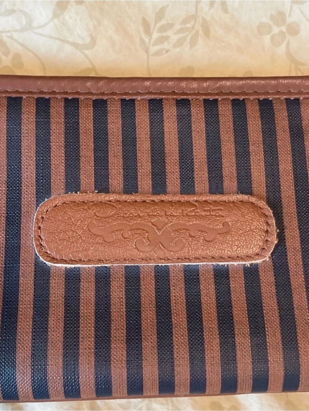 Oscar de la Renta makeup pouch vintage travel beauty case cosmetic vanity